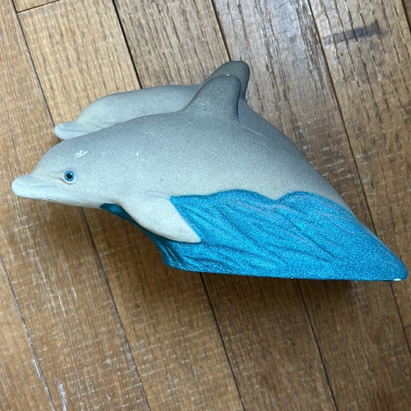 Vintage 95 double dolphin ceramic figure decor - Picture 8 of 16